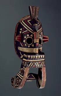 Related Images Collection: Mask with Horns, Mossi Society, Burkina Faso (painted wood) (see also 181694)