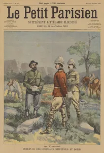Meeting between Generals Kitchener and Botha in the Transvaal (colour litho) Meeting between Generals Kitchener and Botha in the Transvaal (colour litho)
