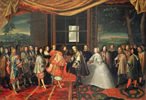 Meeting between Louis XIV and Philippe IV at Isle des Faisans, 7th November 1659 (oil on canvas) Meeting between Louis XIV and Philippe IV at Isle des Faisans, 7th November 1659 (oil on canvas)
