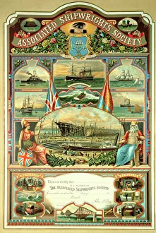 Members certificate of the Associated Shipwright's Society (colour litho) Members certificate of the Associated Shipwright's Society (colour litho)