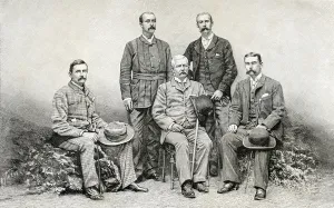 Members of Sir Henry Morton Stanleys Emin Pasha Relief Expedition, 1890 (wood Members of Sir Henry Morton Stanleys Emin Pasha Relief Expedition, 1890 (wood