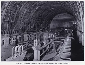 Mersey Tunnel: Roadway Construction under Land Portions of Main Tunnel (b/w photo) Mersey Tunnel: Roadway Construction under Land Portions of Main Tunnel (b/w photo)