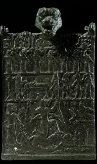 Mesopotamia: bronze conjuration plaque against the demonic deity Lamashtu Mesopotamia: bronze conjuration plaque against the demonic deity Lamashtu