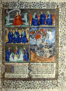 Miniature representing the Kingdom of Heaven before the creation: Sapientia, the Trinity Miniature representing the Kingdom of Heaven before the creation: Sapientia, the Trinity