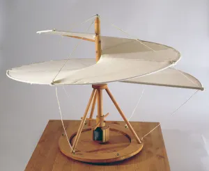 Model reconstruction of da Vinci's design for an aerial screw (wood Model reconstruction of da Vinci's design for an aerial screw (wood