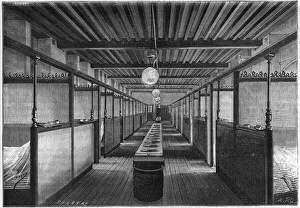 The Monge School in 1884 in Paris. A dormitory with washbasins. in ' Nature The Monge School in 1884 in Paris. A dormitory with washbasins. in ' Nature