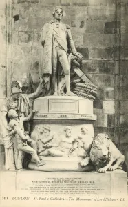 Monument of Admiral Lord Nelson, St Paul's Cathedral, London (b/w photo) Monument of Admiral Lord Nelson, St Paul's Cathedral, London (b/w photo)