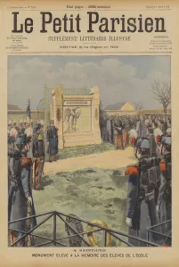 Monument erected to the memory of students of the French Military Academy of Saint-Cyr (colour litho) Monument erected to the memory of students of the French Military Academy of Saint-Cyr (colour litho)