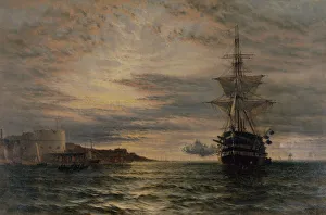 The Morning Salute From HMS St Vincent off Portsmouth (oil) The Morning Salute From HMS St Vincent off Portsmouth (oil)