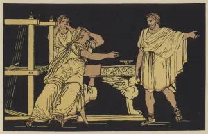 The mother of Euryalus receiving the news of his death (colour litho) The mother of Euryalus receiving the news of his death (colour litho)