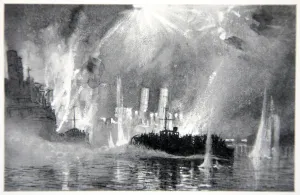 Motor Launches rescuing crews of the Blockships at Zeebrugge Motor Launches rescuing crews of the Blockships at Zeebrugge