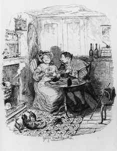 Mr Bumble and Mrs Corney taking tea, from The Adventures of Oliver Twist Mr Bumble and Mrs Corney taking tea, from The Adventures of Oliver Twist