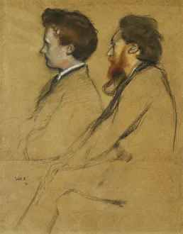 Mr Charles Ricketts and Mr Charles Hazlewood Shannon, (black chalk and pastel on brown paper) Mr Charles Ricketts and Mr Charles Hazlewood Shannon, (black chalk and pastel on brown paper)