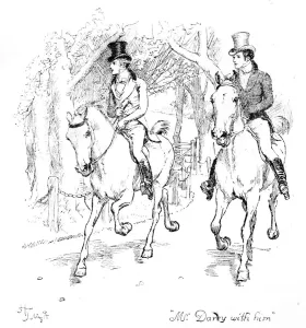 Mr. Darcy with him, illustration from Pride & Prejudice by Jane Austen Mr. Darcy with him, illustration from Pride & Prejudice by Jane Austen