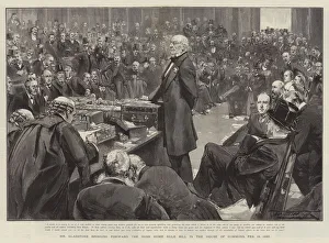 Mr Gladstone bringing forward the Irish Home Rule Bill in the House of Commons, 13 February 1893 (engraving) Mr Gladstone bringing forward the Irish Home Rule Bill in the House of Commons, 13 February 1893 (engraving)