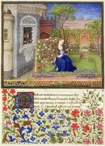 Ms 2617 Emilia in her garden, Plate 22, from La Teseida Ms 2617 Emilia in her garden, Plate 22, from La Teseida