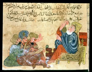 MS Ahmed III 3206 Aristotle teaching, illustration from Kitab Mukhtar al-Hikam MS Ahmed III 3206 Aristotle teaching, illustration from Kitab Mukhtar al-Hikam
