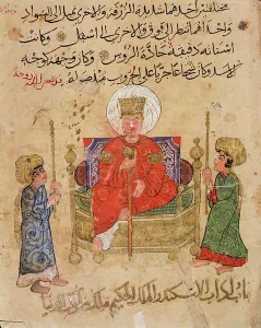 MS Ahmed III 3206 Sultan on his throne, illustration from Kitab Mukhtar al-Hikam MS Ahmed III 3206 Sultan on his throne, illustration from Kitab Mukhtar al-Hikam