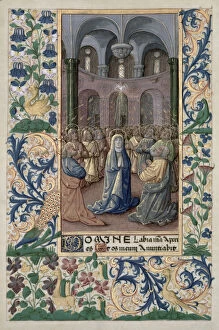 Images Dated 8th December 2006: Ms Lat. Q. v. I. 126 f. 86v Pentecost, from the Book of Hours of Louis d Orleans