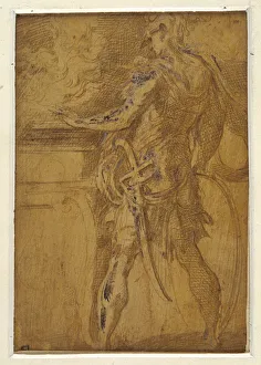 Mucius Scaevola thrusting his hand in the flames (metal-point on yellowish ground) Mucius Scaevola thrusting his hand in the flames (metal-point on yellowish ground)
