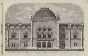 The Museum of Arms in the Imperial Arsenal in Vienna, Central Portion of Principal Front... (engraving) The Museum of Arms in the Imperial Arsenal in Vienna, Central Portion of Principal Front... (engraving)