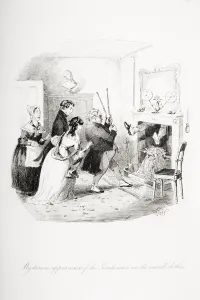 Mysterious appearance of the gentleman in the small-clothes, illustration from Nicholas Mysterious appearance of the gentleman in the small-clothes, illustration from Nicholas