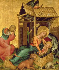 The Nativity, from the Buxtehude Altar, 1400-10 (tempera on panel)