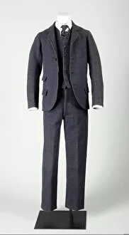 Piet Mondrian Collection: Navy blue and black checked suit (coat, waistcoat and trousers), c