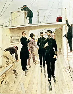 US Navy: Rear Admiral, Captain and Ensign, 1865 (colour litho) US Navy: Rear Admiral, Captain and Ensign, 1865 (colour litho)