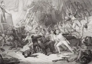 Nelson boarding the San Josef at the Battle of St Nelson boarding the San Josef at the Battle of St