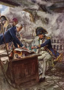 Nelson sealing his letter to the Crown Prince of Denmark (colour litho) Nelson sealing his letter to the Crown Prince of Denmark (colour litho)
