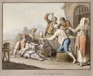 Neopolitans Eating Macaroni; Napolitani Mangia maccaroni Neopolitans Eating Macaroni; Napolitani Mangia maccaroni