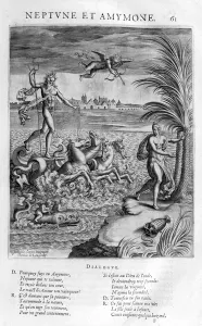 Neptune with Amymone, daughter of Danaus, whom he prevents being assaulted by a satyr Neptune with Amymone, daughter of Danaus, whom he prevents being assaulted by a satyr