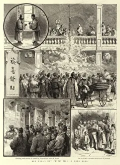 New Year's Day Festivities in Hong Kong (engraving) New Year's Day Festivities in Hong Kong (engraving)