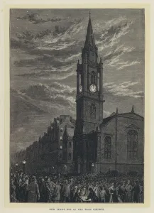 New Year's Eve at the Tron Church (engraving) New Year's Eve at the Tron Church (engraving)
