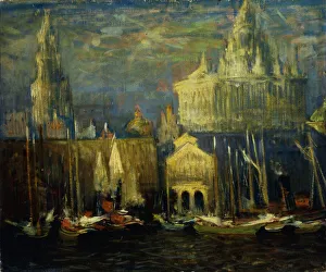 New York Waterfront, 1925 (oil on canvas) New York Waterfront, 1925 (oil on canvas)