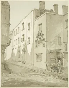 Front of the Newgate, Narrow Wine Street (pencil & w/c on paper) Front of the Newgate, Narrow Wine Street (pencil & w/c on paper)