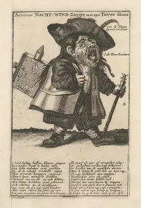 Night singer of shares with his magic lantern, satirical print on the Mississippi Bubble, 1720 (engraving) Night singer of shares with his magic lantern, satirical print on the Mississippi Bubble, 1720 (engraving)