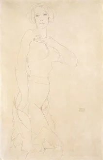 Nude Girl; Madchenakt, 1912 (pencil on buff paper) Nude Girl; Madchenakt, 1912 (pencil on buff paper)