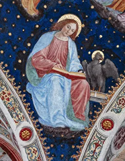 The nuns choir, pictorial decoration of the intrados of the upper vault: St. John the Evangelist (fresco) The nuns choir, pictorial decoration of the intrados of the upper vault: St. John the Evangelist (fresco)