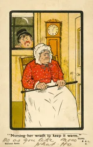 Nursing her wrath to keep it warm (colour litho) Nursing her wrath to keep it warm (colour litho)