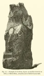 Nymphe de la Seine, figure en marbre trouvee en 1866, a l'Hotel-Dieu Nymphe de la Seine, figure en marbre trouvee en 1866, a l'Hotel-Dieu