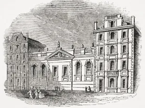 Old St. Pauls School, London, before the Great Fire, from Old England's Old St. Pauls School, London, before the Great Fire, from Old England's