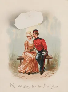 The old story for the New Year, New Year card, 1885 circa (litho) The old story for the New Year, New Year card, 1885 circa (litho)