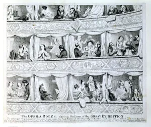 Opera Boxes during the time of the Great Exhibition, c.1851 (etching) Opera Boxes during the time of the Great Exhibition, c.1851 (etching)