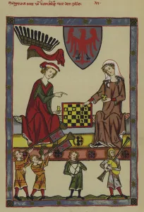 Otto IV, Margrave of Brandenburg and his wife, Hedwig of Holstein (colour litho) Otto IV, Margrave of Brandenburg and his wife, Hedwig of Holstein (colour litho)