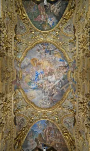 Oval of the vault of the Golden Gallery representing the Council of the Gods with Venus Oval of the vault of the Golden Gallery representing the Council of the Gods with Venus