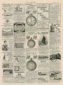 Page of advertising from The Graphic, 22 September 1888 (engraving) Page of advertising from The Graphic, 22 September 1888 (engraving)