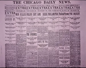 Front page of The Chicago Daily News reporting the Chicago Haymarket Labor Riot Front page of The Chicago Daily News reporting the Chicago Haymarket Labor Riot