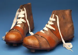 Pair of Cup Final special boots with wickerwork pattern stamped on the toes, c Pair of Cup Final special boots with wickerwork pattern stamped on the toes, c